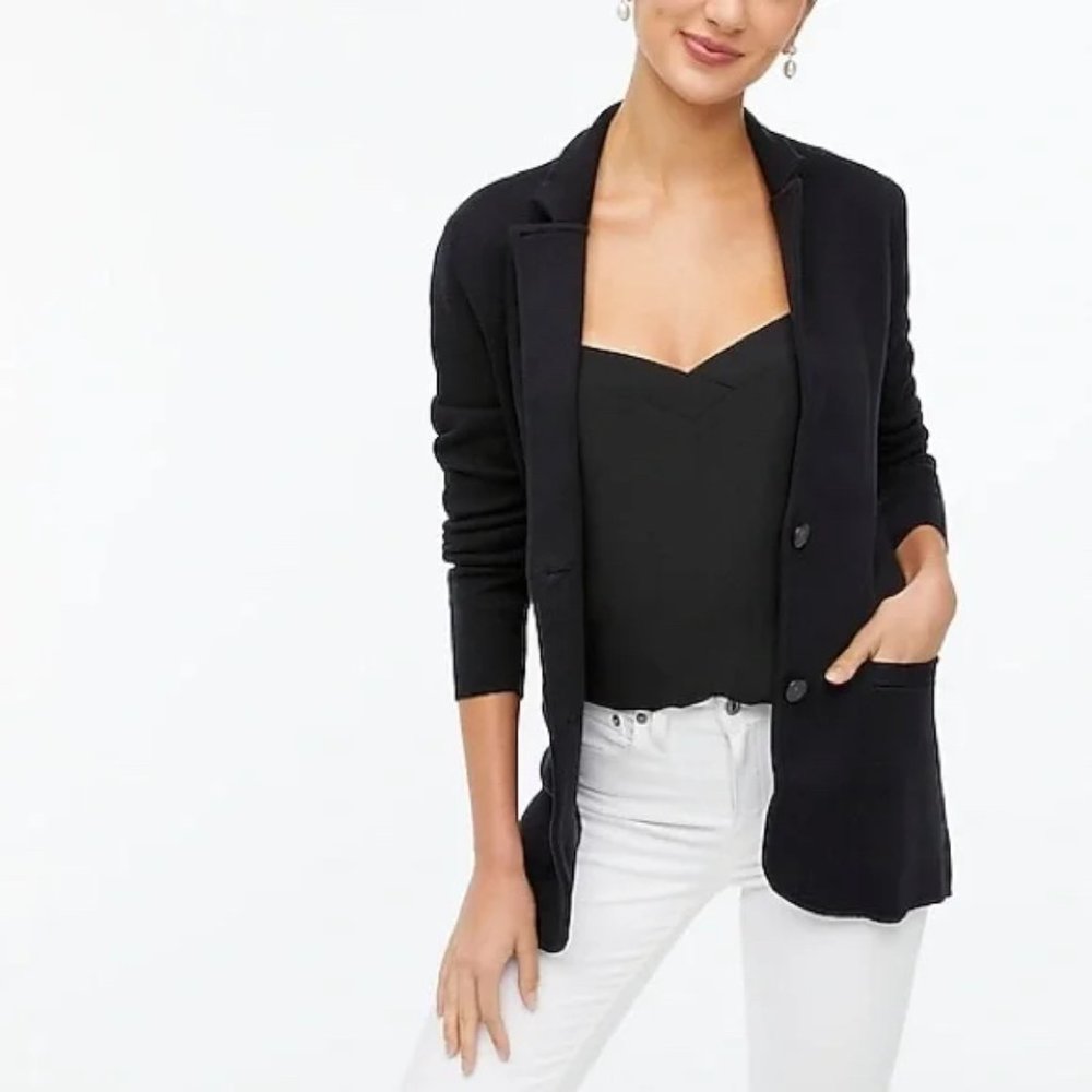 J. Crew Factory Black Sweater Blazer / Cardigan - Small